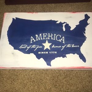 America wooden plaque